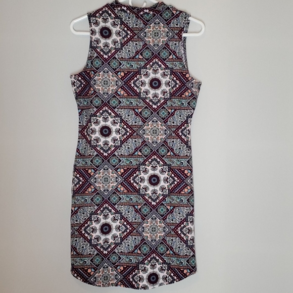 No Comment Mixed Print Sleeveless Mini Dress L - Picture 2 of 8